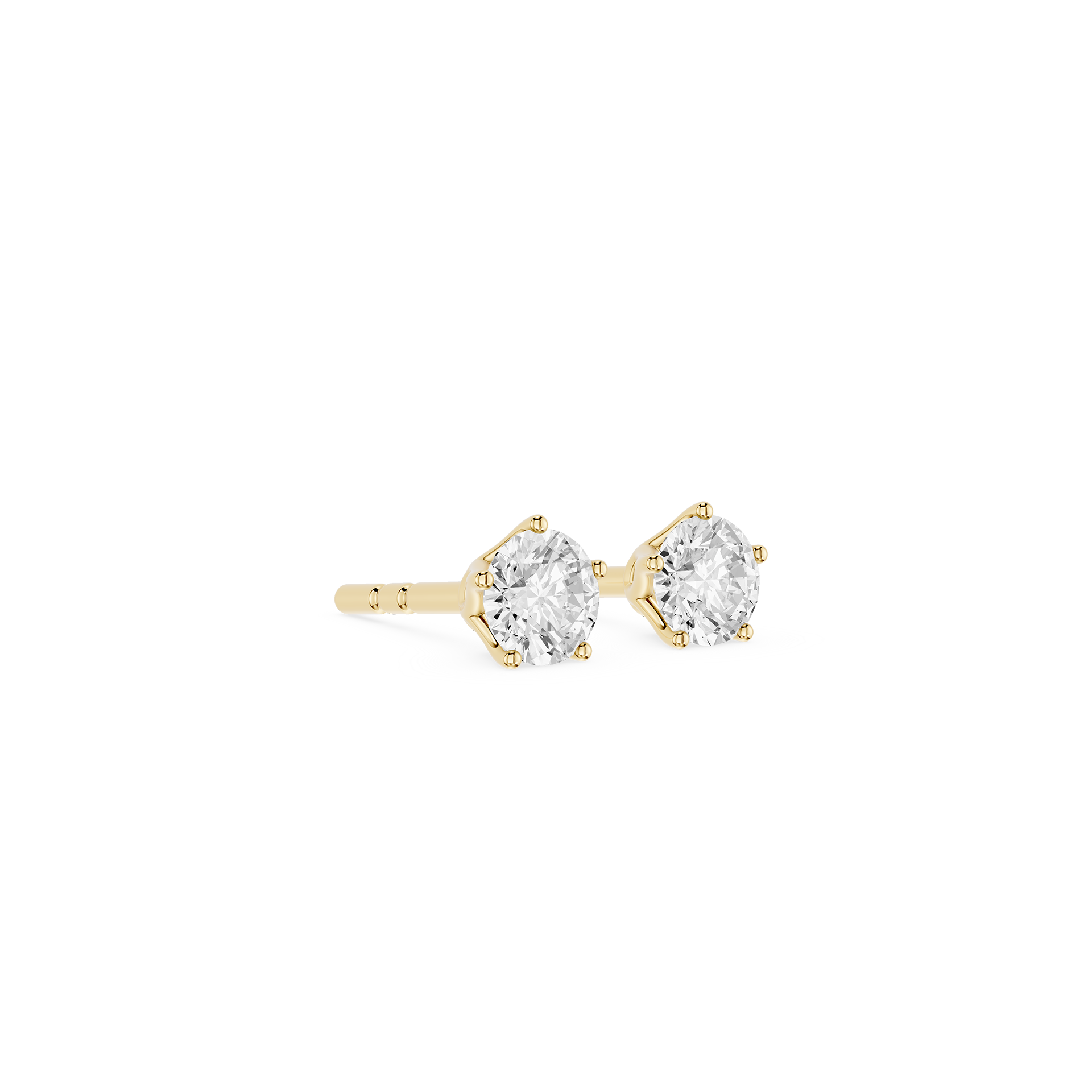 Round Solitaire Lab Grown Diamond Stud Earrings