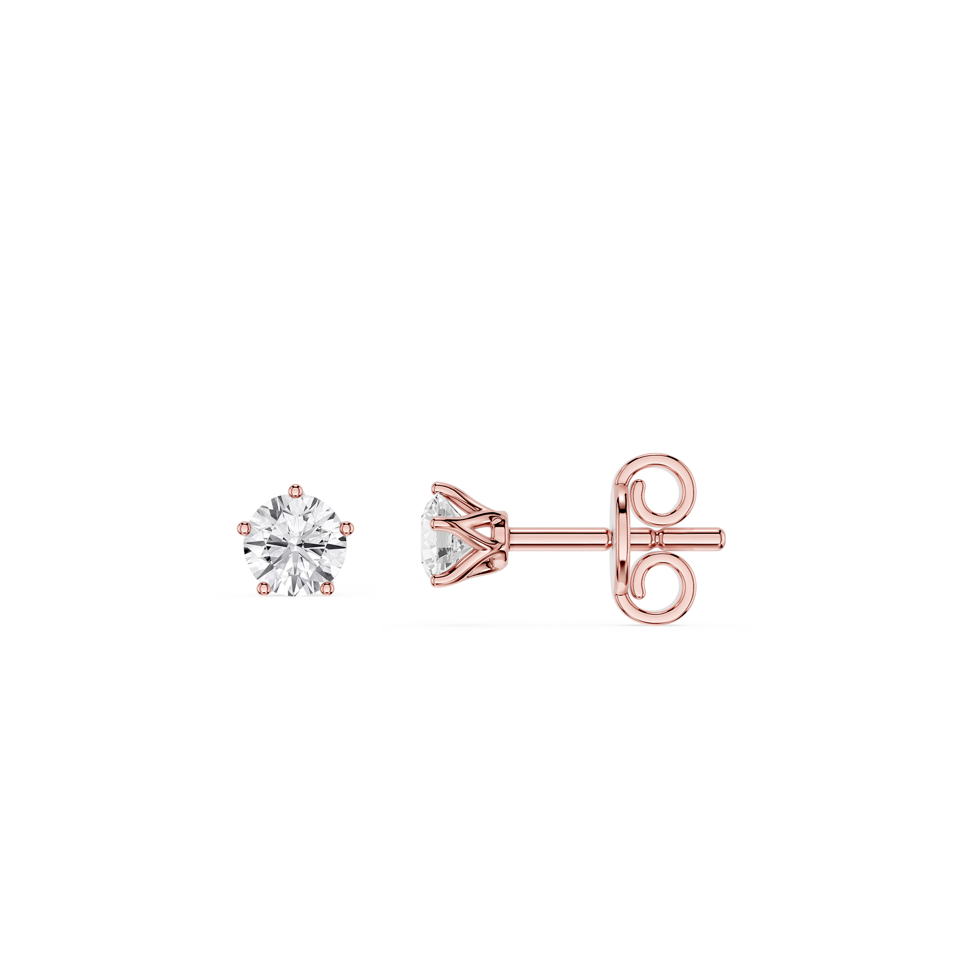 Round Solitaire Lab Grown Diamond Stud Earrings
