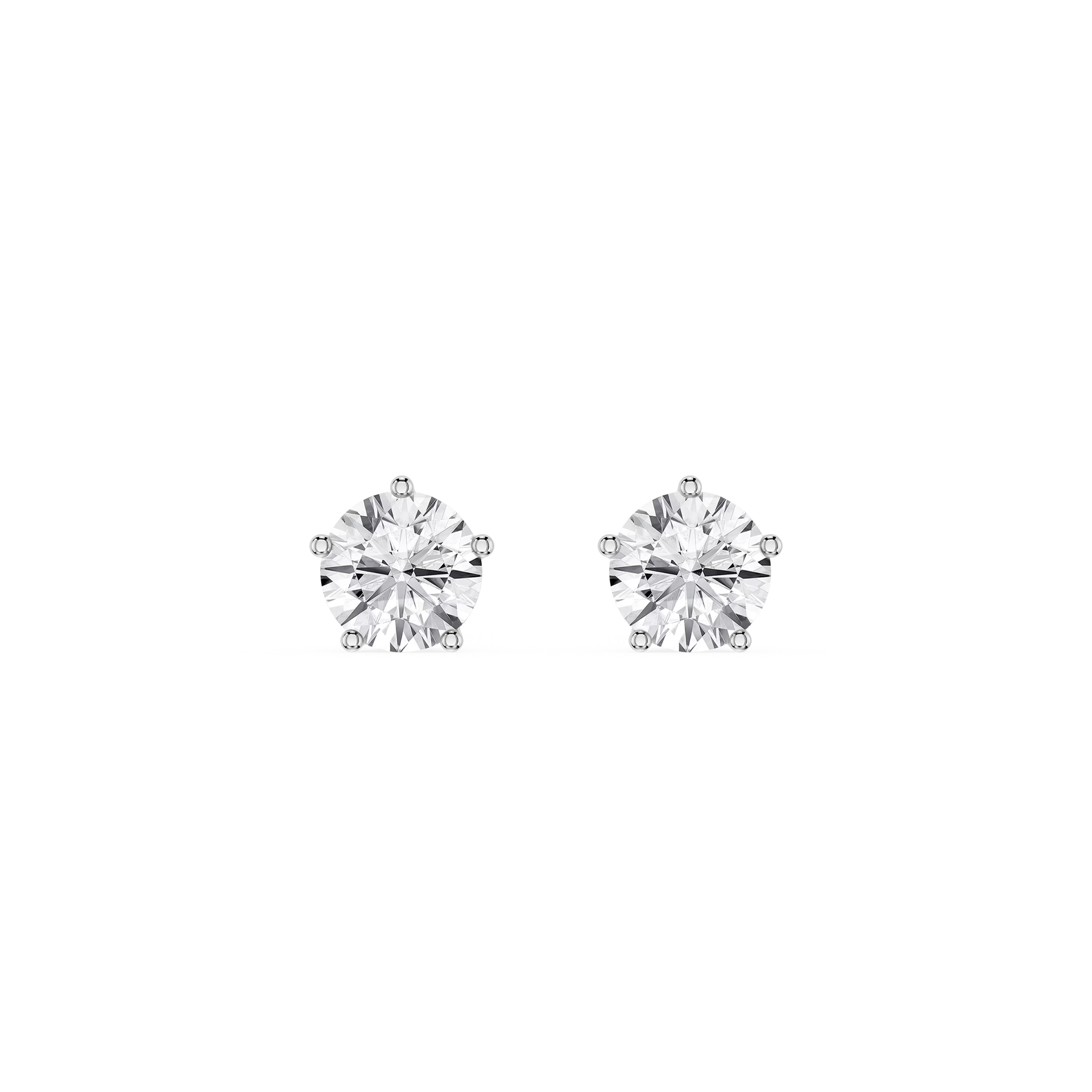 Round Solitaire Lab Grown Diamond Stud Earrings