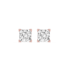 Princess Cut Lab Grown Diamond Solitaire Stud Earrings