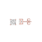 Princess Cut Lab Grown Diamond Solitaire Stud Earrings