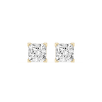 Princess Cut Lab Grown Diamond Solitaire Stud Earrings