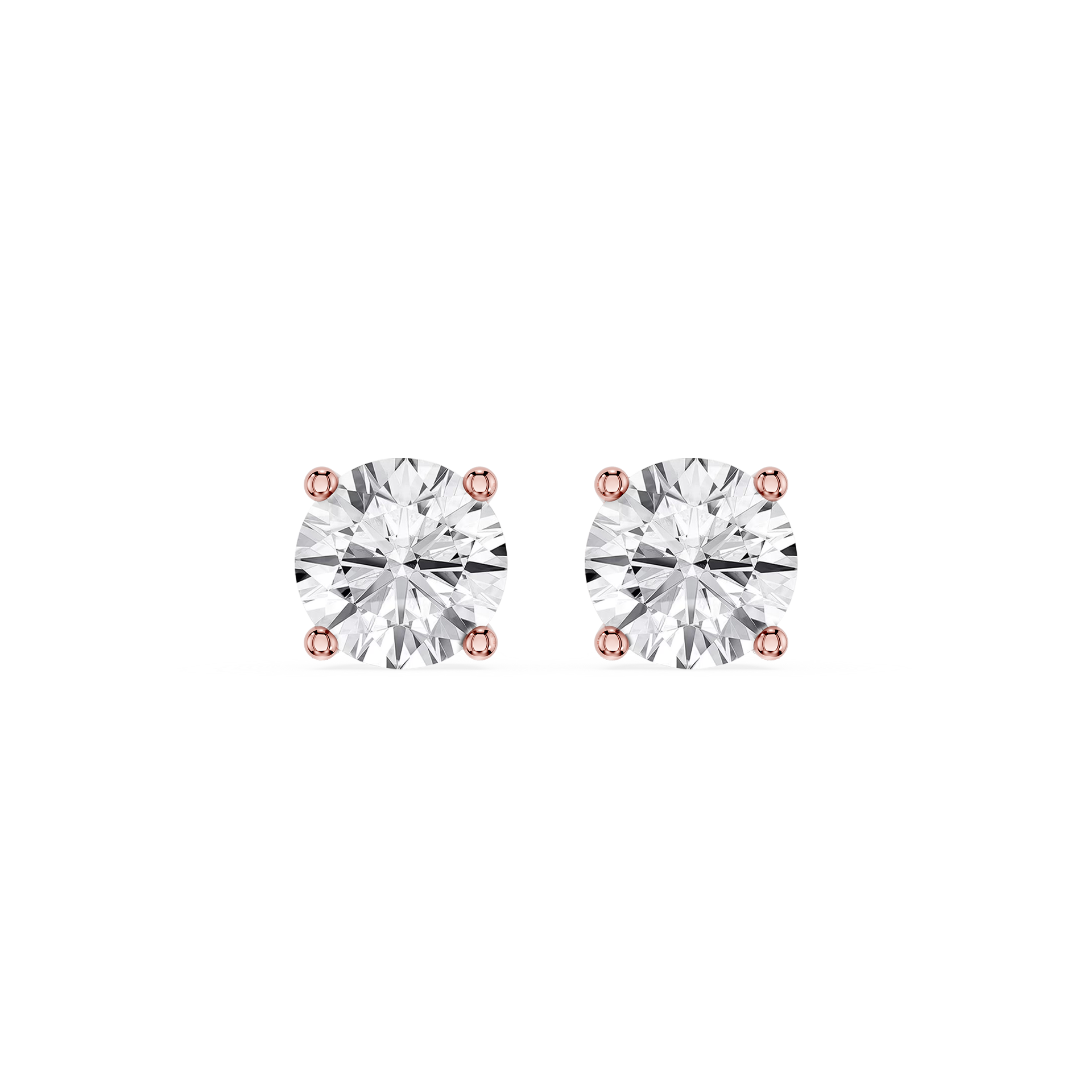 Round Brilliant Lab Grown Diamond Solitaire Stud Earrings