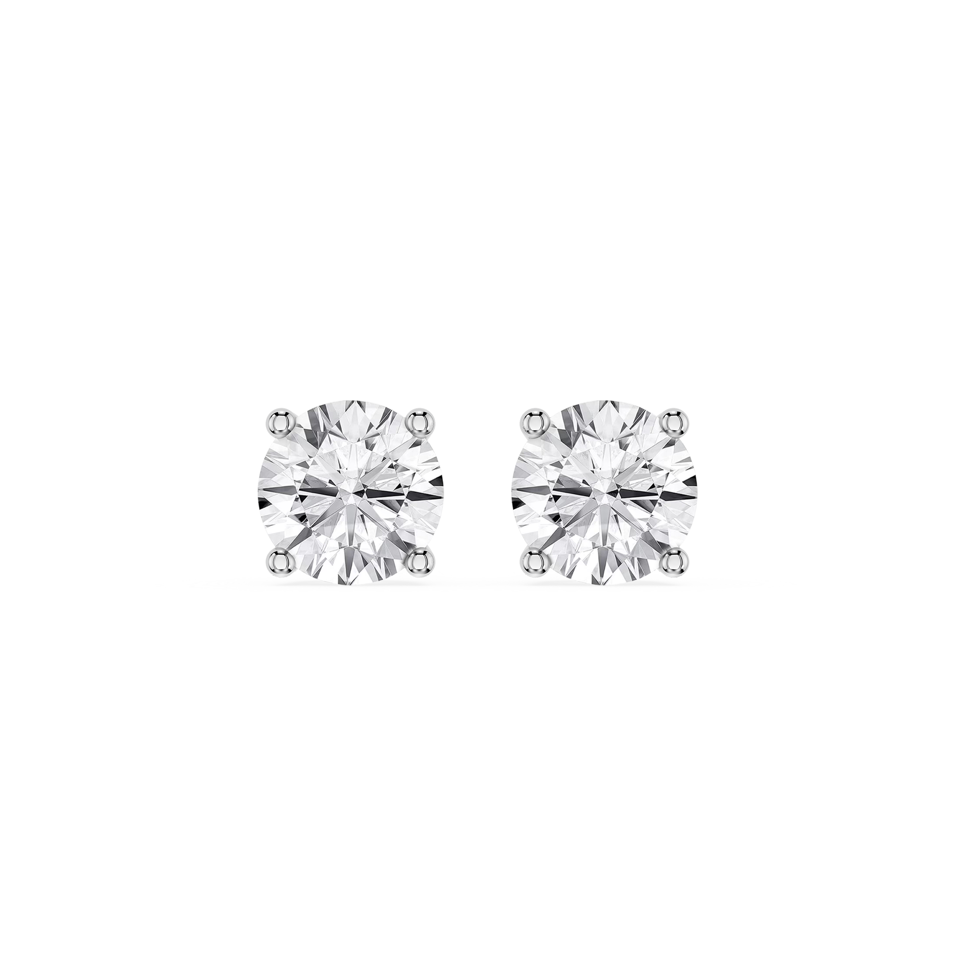 Round Brilliant Lab Grown Diamond Solitaire Stud Earrings