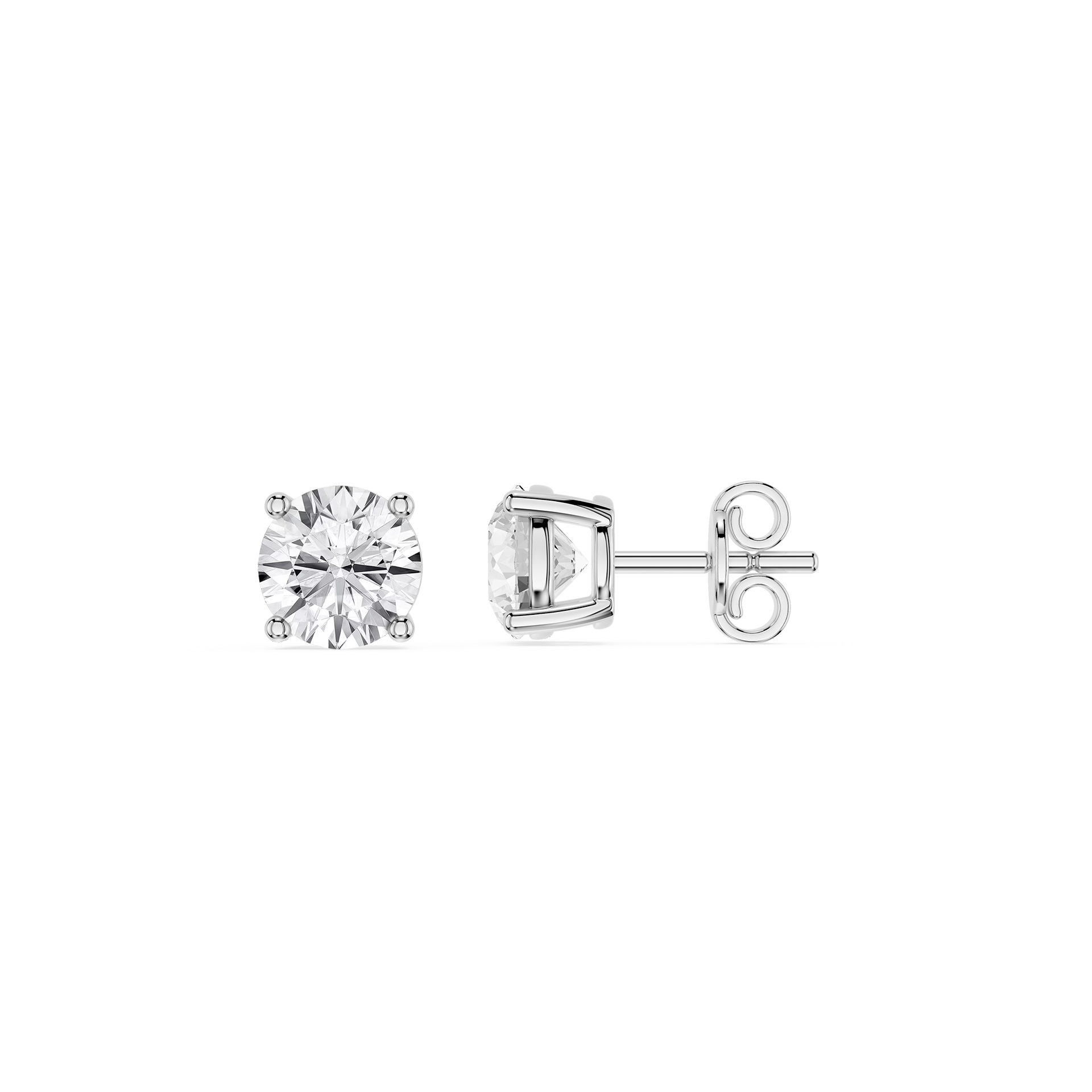 Round Brilliant Lab Grown Diamond Solitaire Stud Earrings