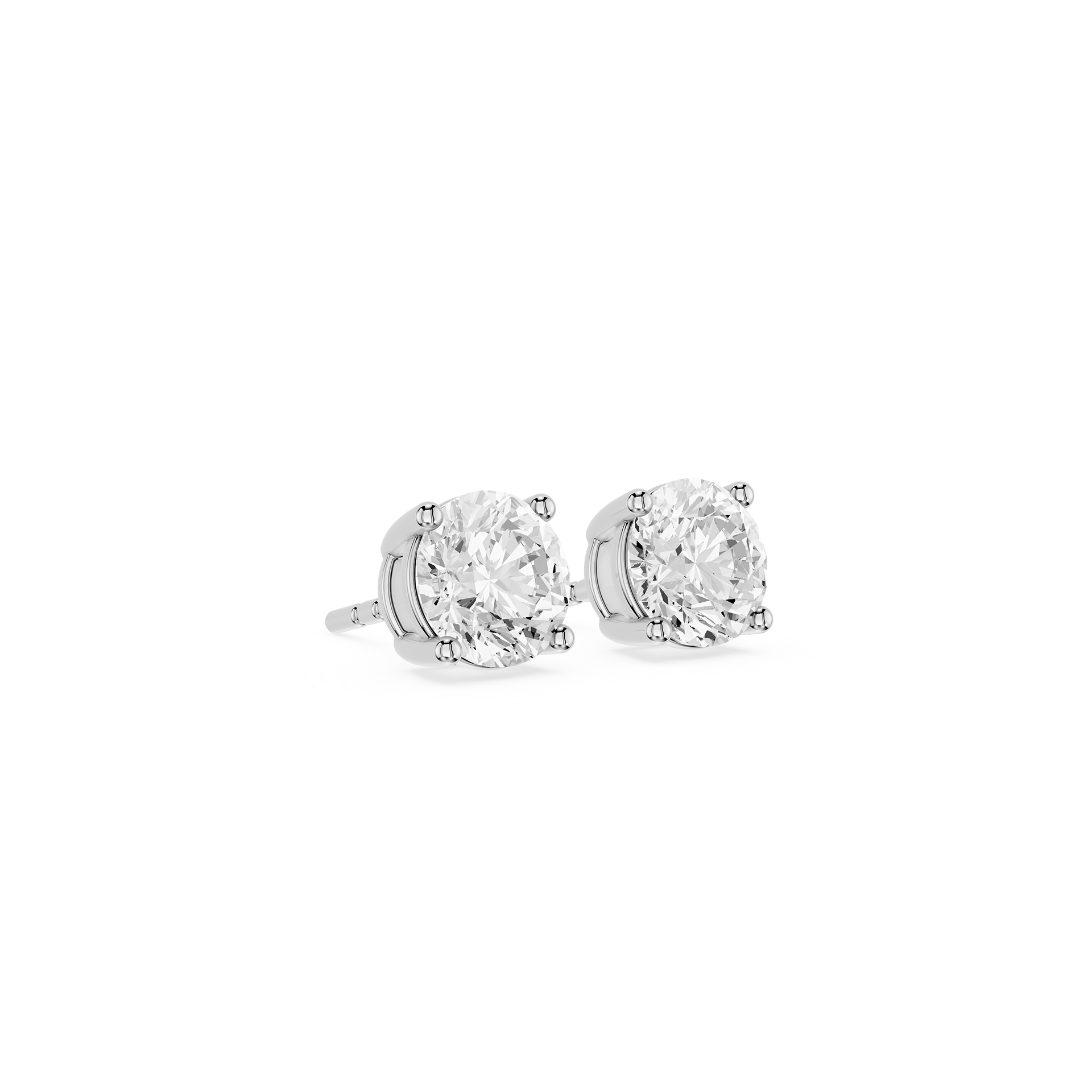 Round Brilliant Lab Grown Diamond Solitaire Stud Earrings