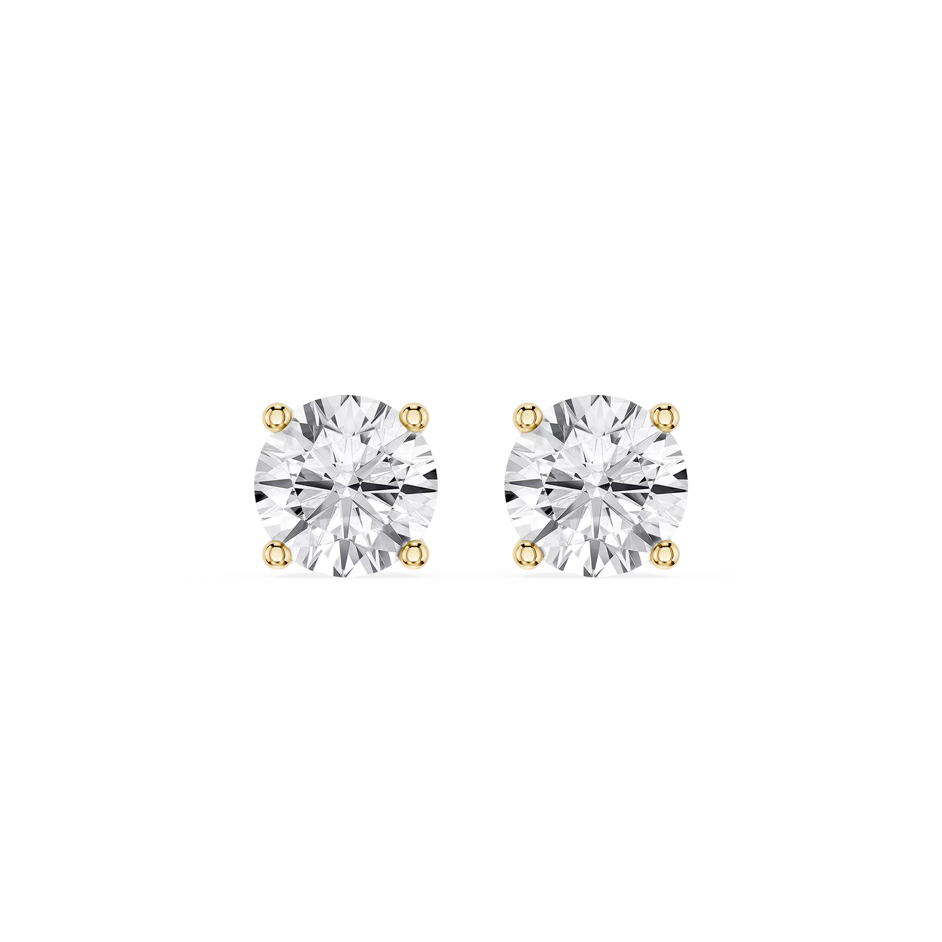 Round Brilliant Lab Grown Diamond Solitaire Stud Earrings