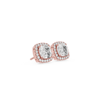 Cushion Halo Lab Grown Diamond Stud Earrings for Women