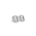 Cushion Halo Lab Grown Diamond Stud Earrings for Women
