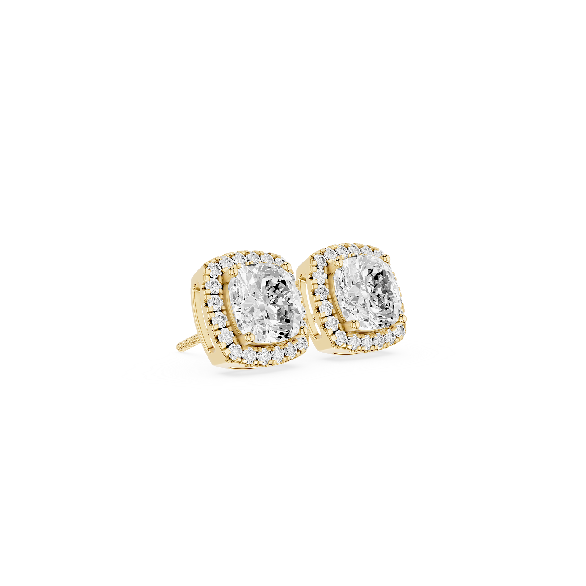 Cushion Halo Lab Grown Diamond Stud Earrings for Women