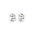 Oval Cut Lab Grown Diamond Solitaire Stud Earrings