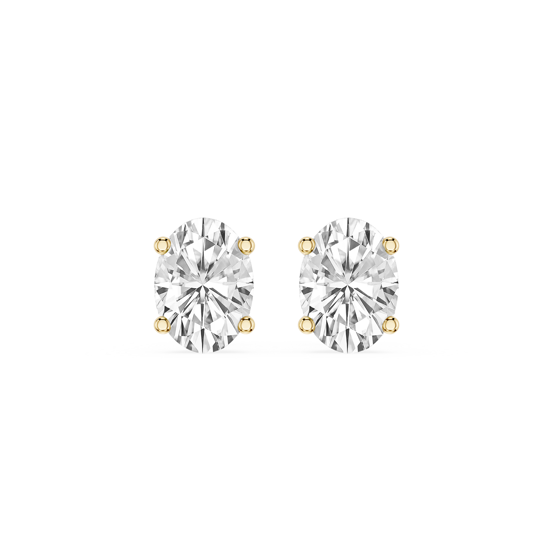 Oval Cut Lab Grown Diamond Solitaire Stud Earrings
