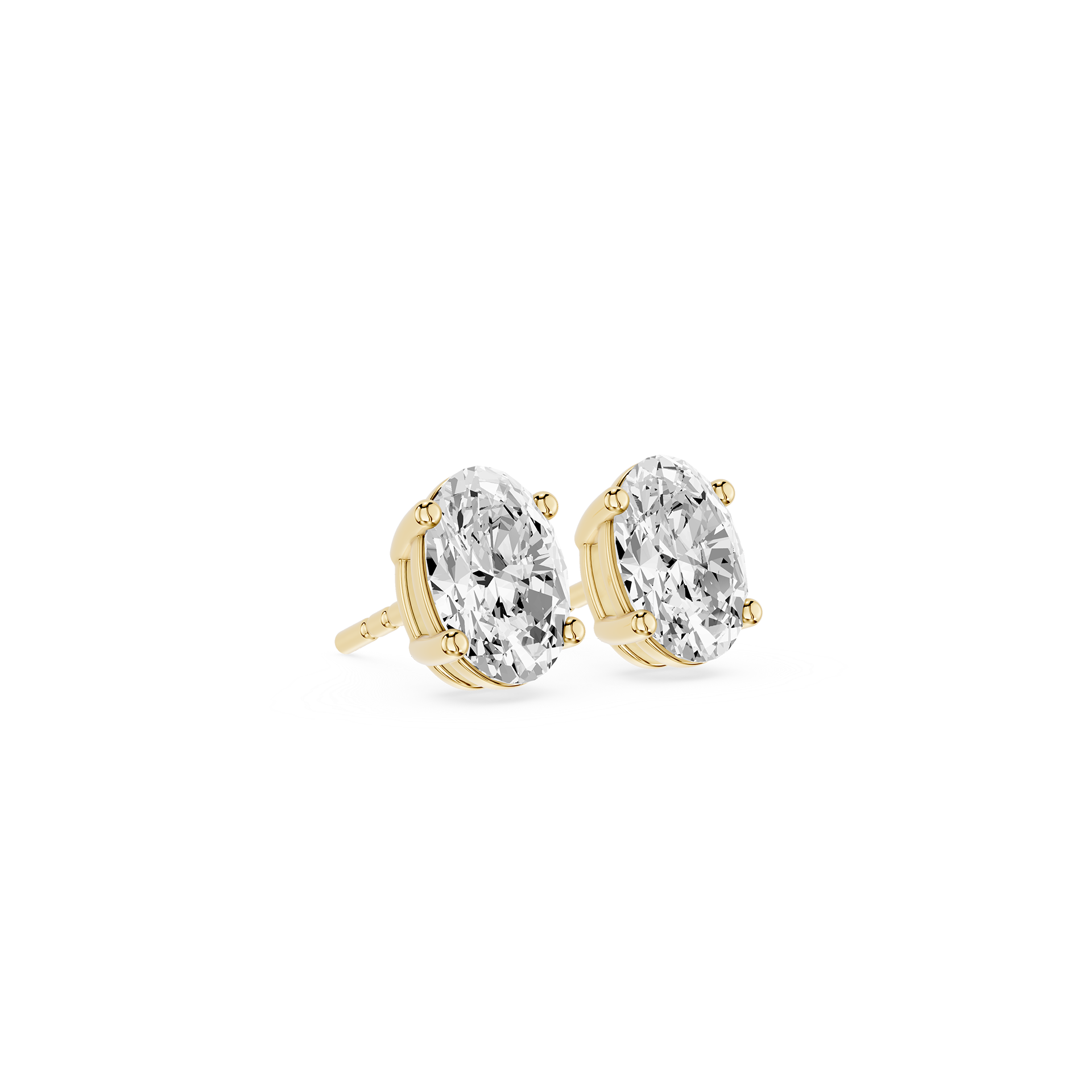Oval Cut Lab Grown Diamond Solitaire Stud Earrings