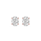 Oval Cut Lab Grown Diamond Solitaire Stud Earrings