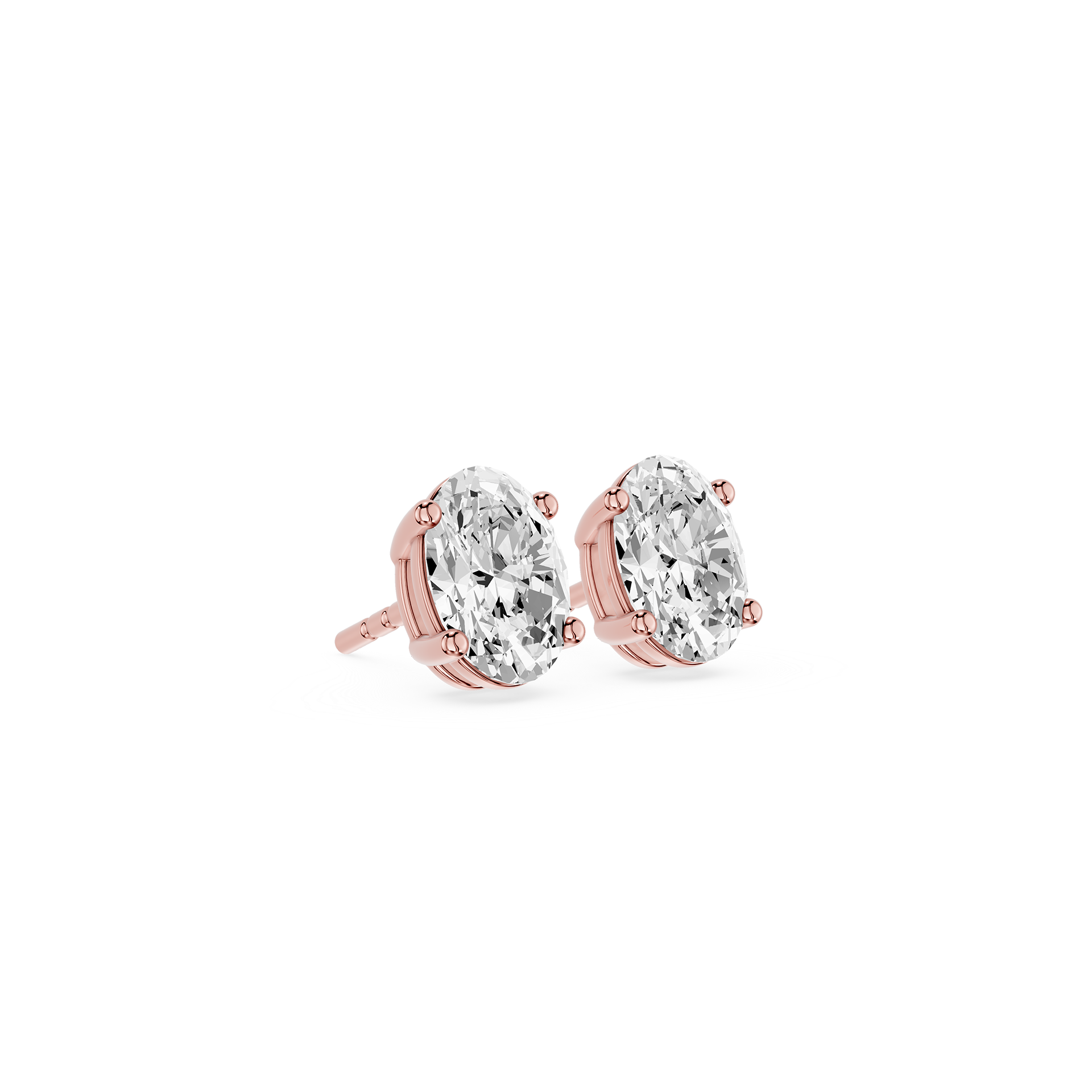 Oval Cut Lab Grown Diamond Solitaire Stud Earrings