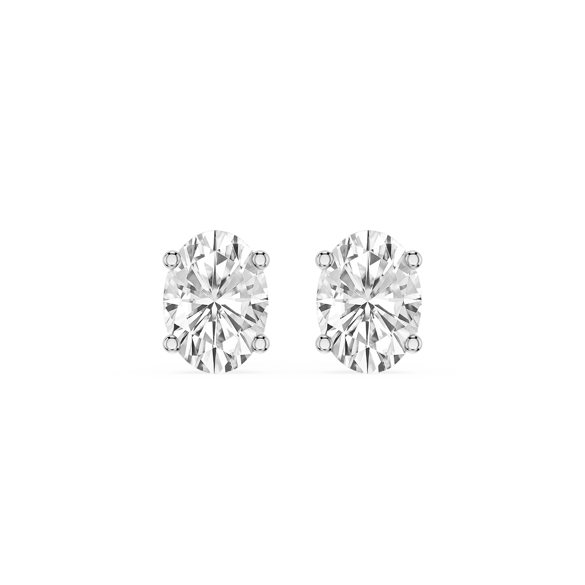Oval Cut Lab Grown Diamond Solitaire Stud Earrings