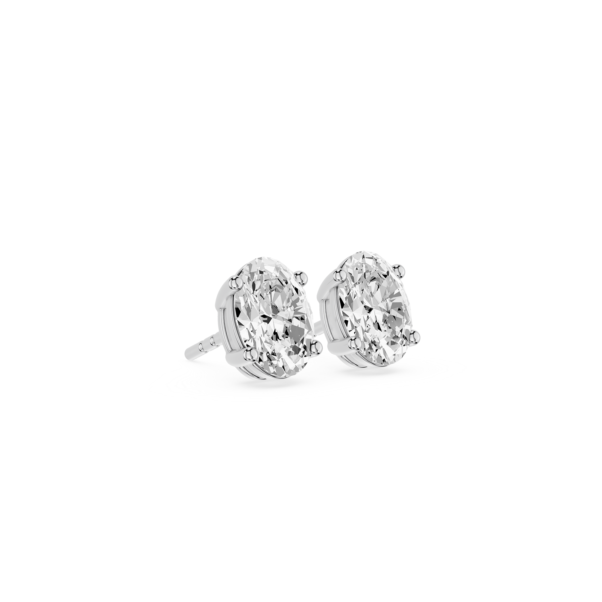 Oval Cut Lab Grown Diamond Solitaire Stud Earrings