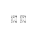 Emerald Cut Lab Grown Diamond Solitaire Stud Earrings