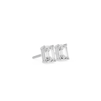 Emerald Cut Lab Grown Diamond Solitaire Stud Earrings