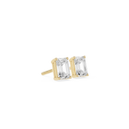 Emerald Cut Lab Grown Diamond Solitaire Stud Earrings
