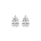 Pear Cut Lab Grown Diamond Solitaire Stud Earrings