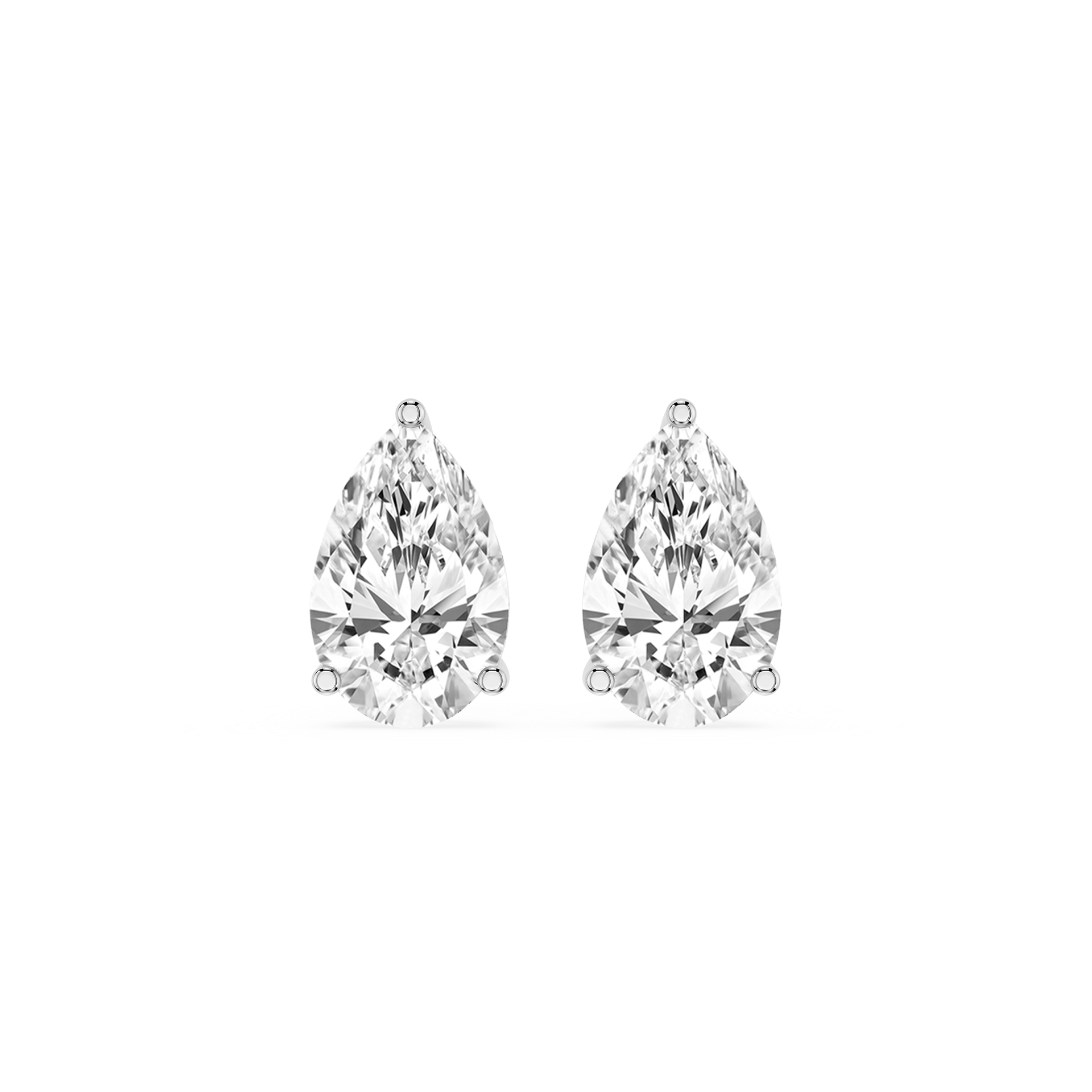 Pear Cut Lab Grown Diamond Solitaire Stud Earrings