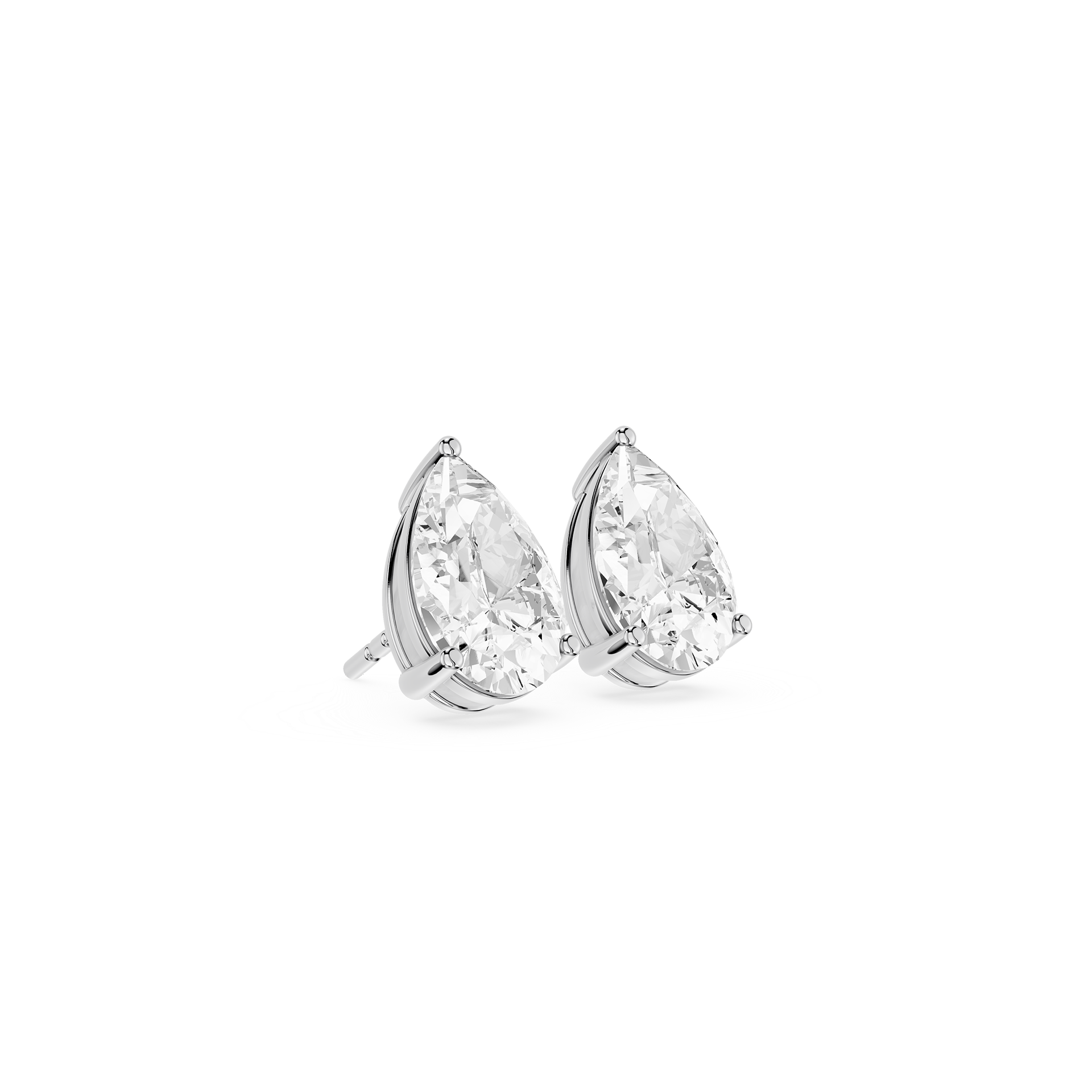 Pear Cut Lab Grown Diamond Solitaire Stud Earrings