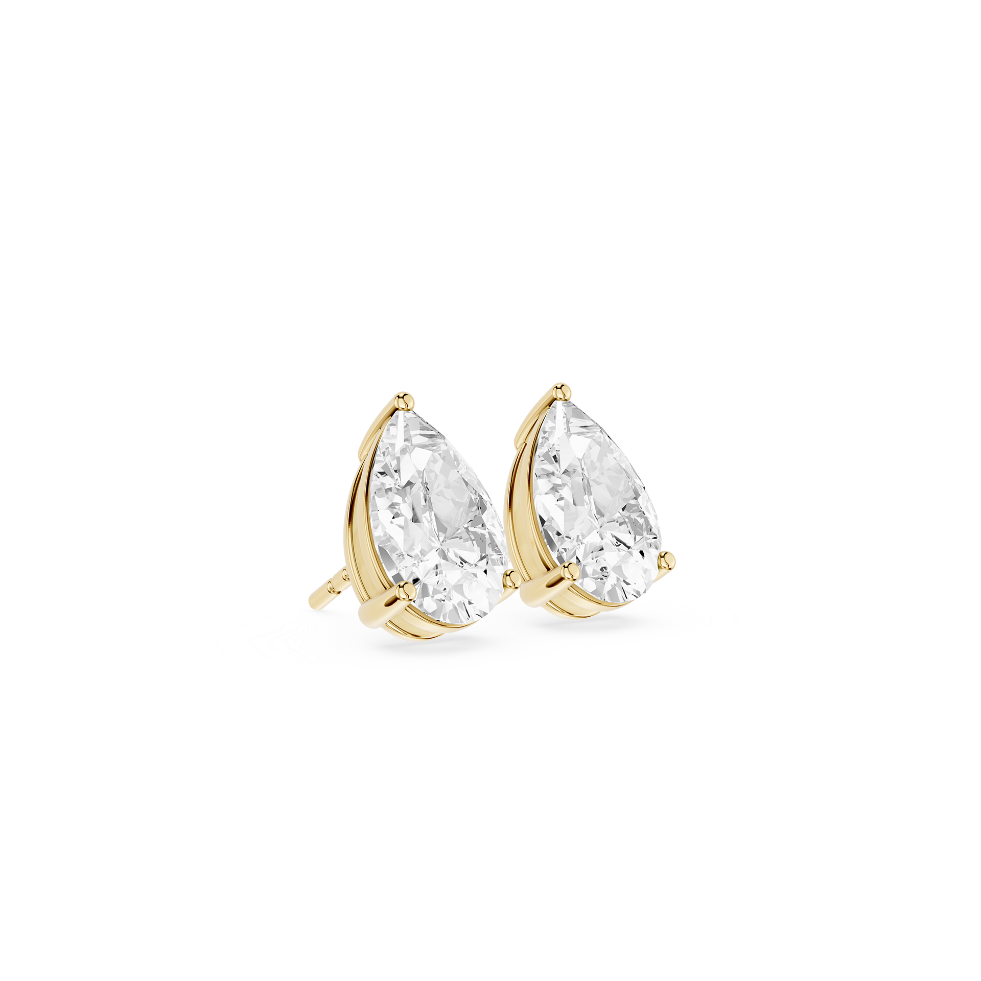 Pear Cut Lab Grown Diamond Solitaire Stud Earrings