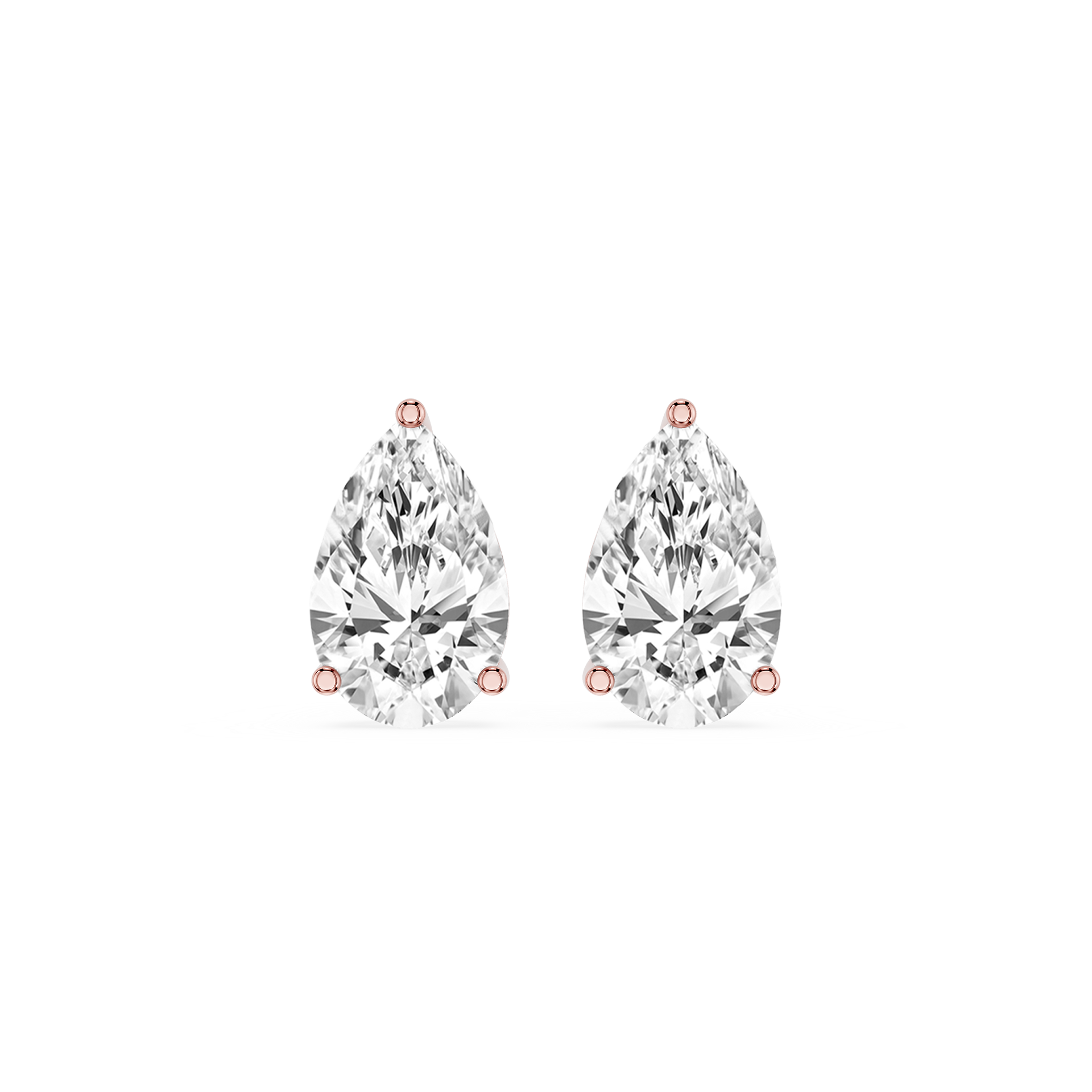 Pear Cut Lab Grown Diamond Solitaire Stud Earrings