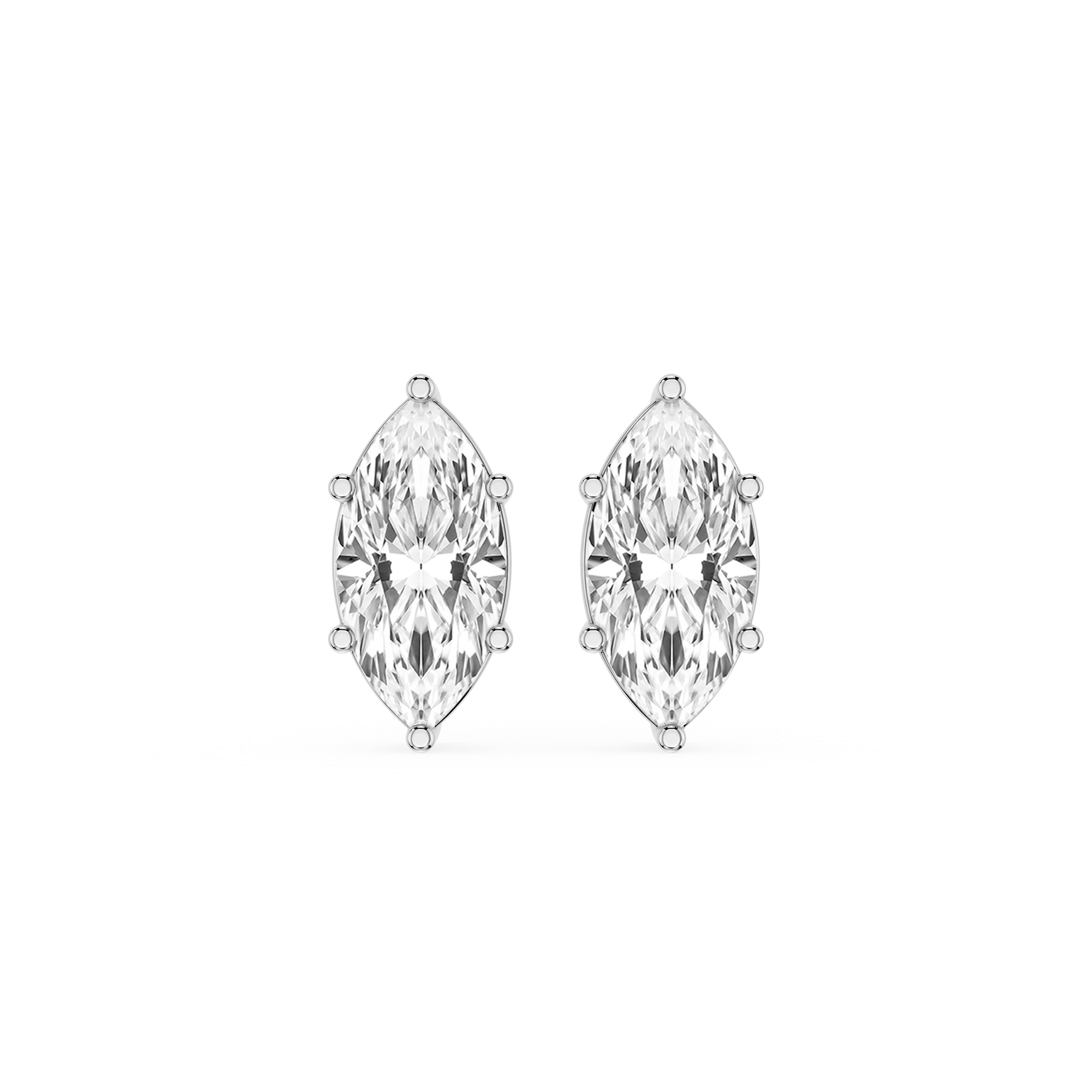 Marquise Cut Lab Grown Diamond Stud Earrings
