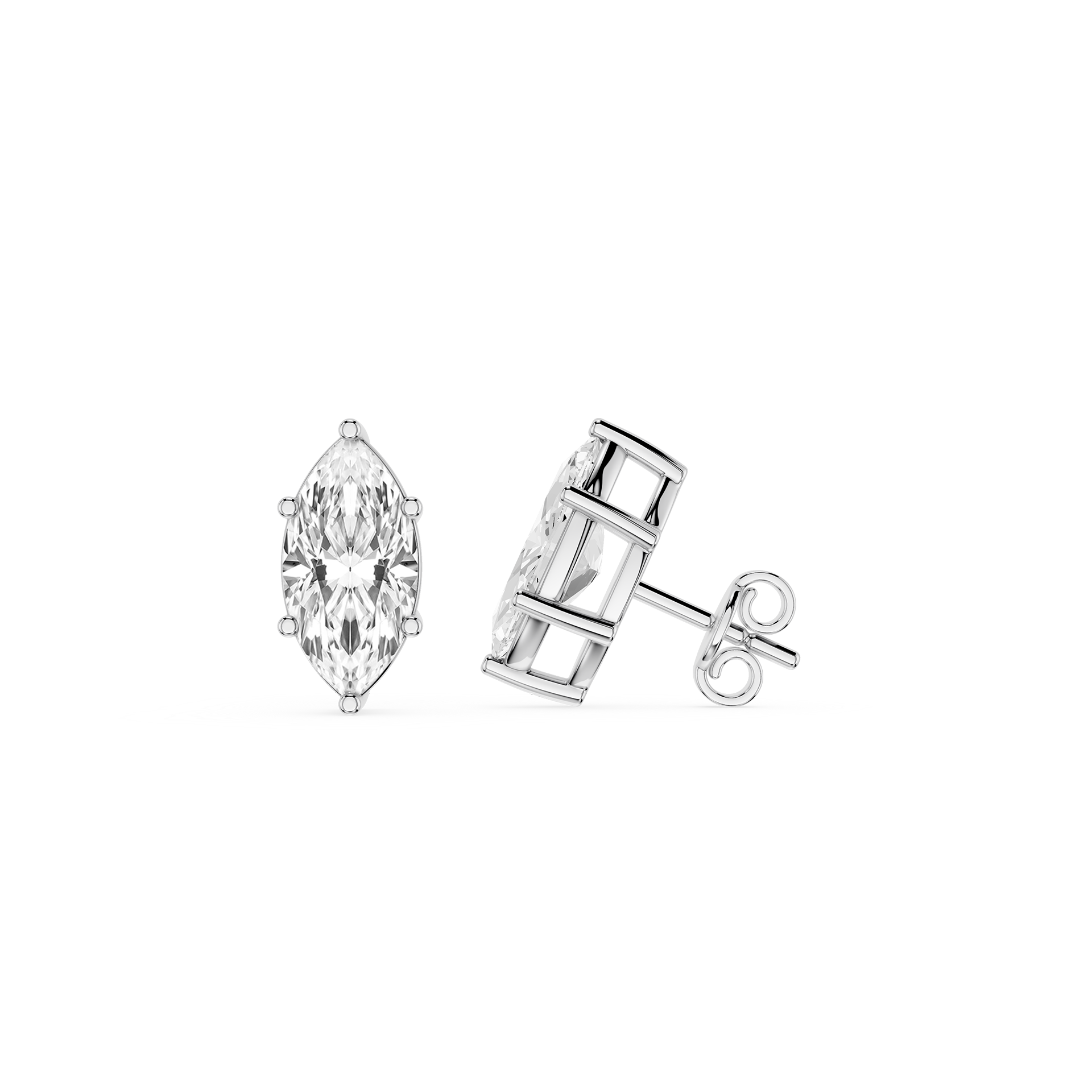 Marquise Cut Lab Grown Diamond Stud Earrings