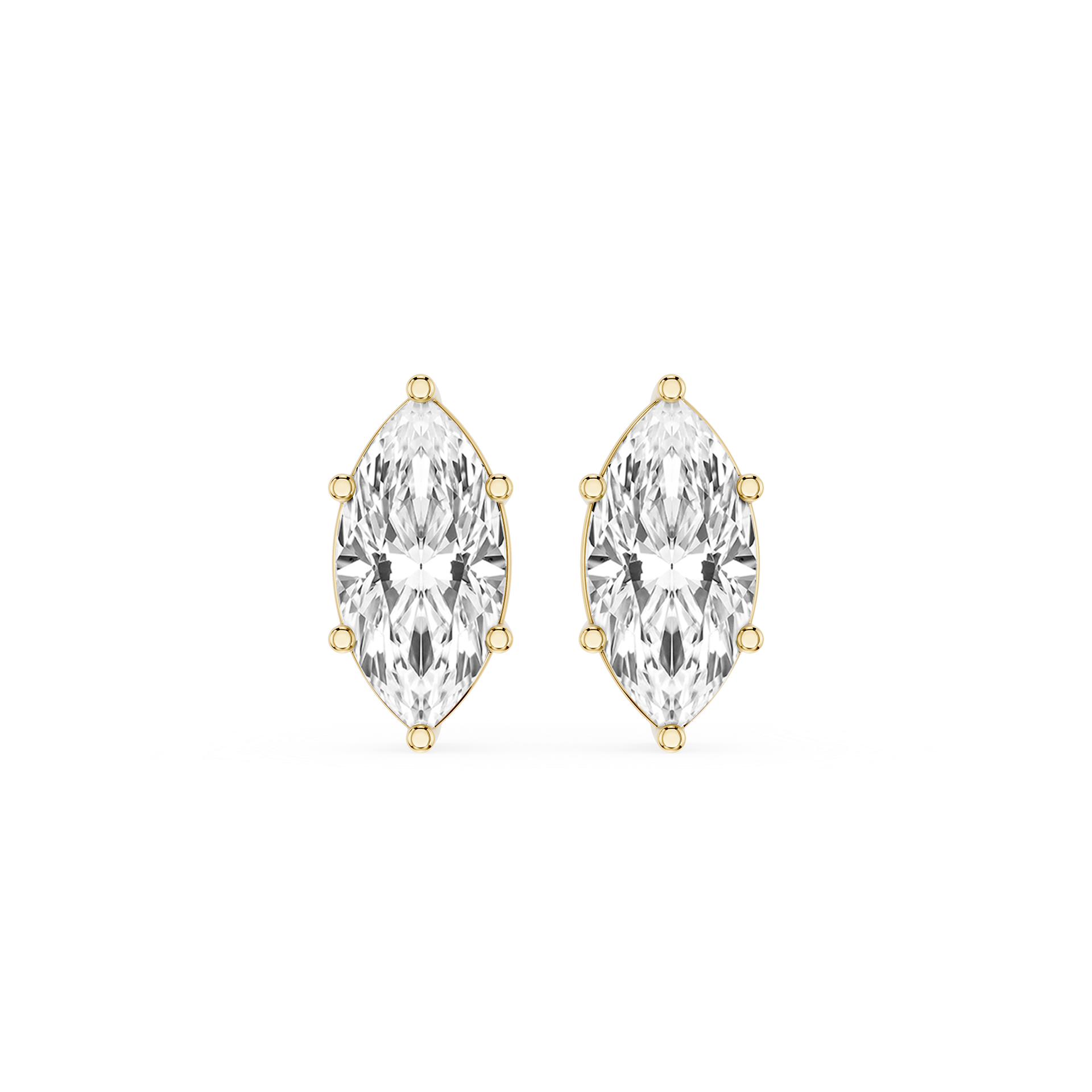 Marquise Cut Lab Grown Diamond Stud Earrings