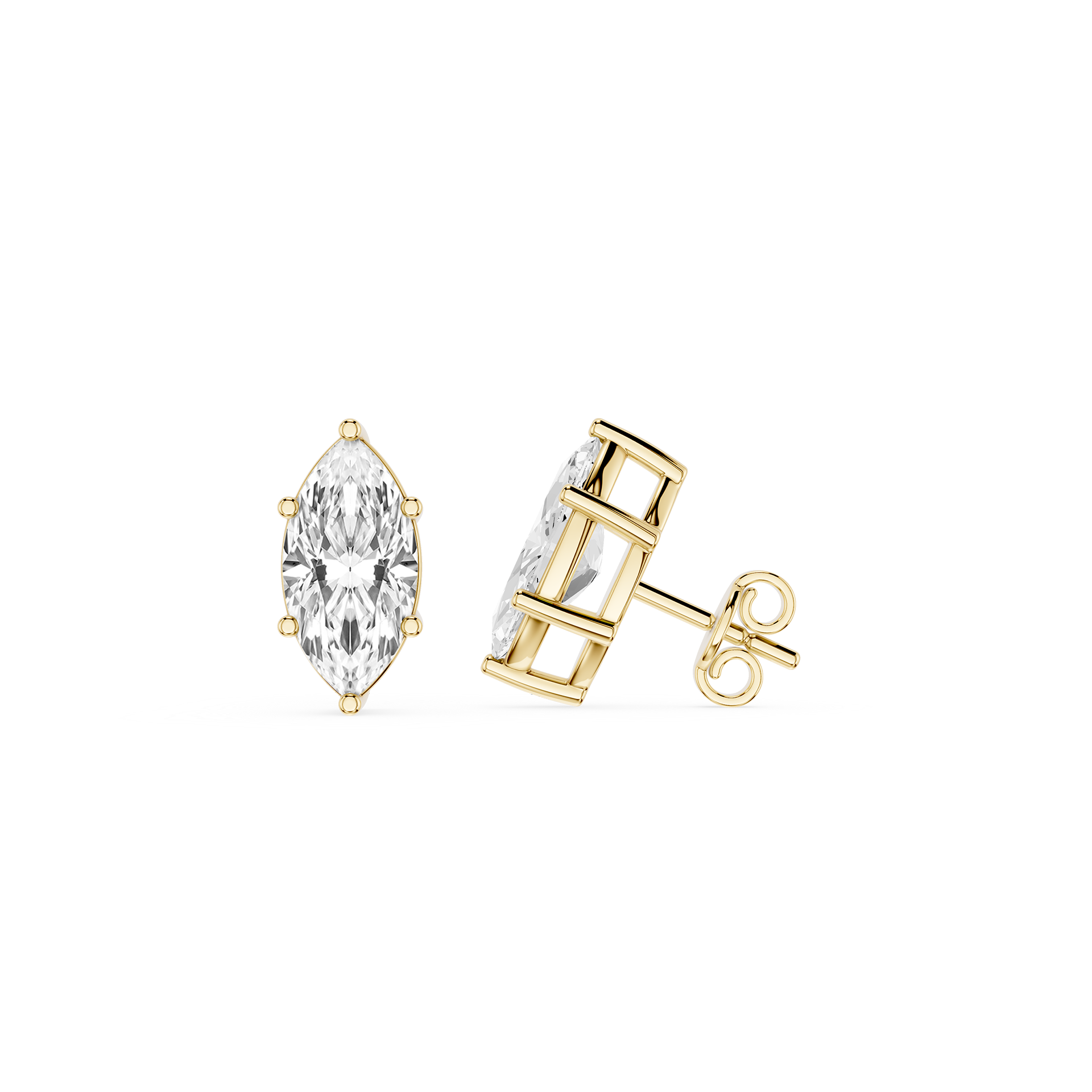 Marquise Cut Lab Grown Diamond Stud Earrings