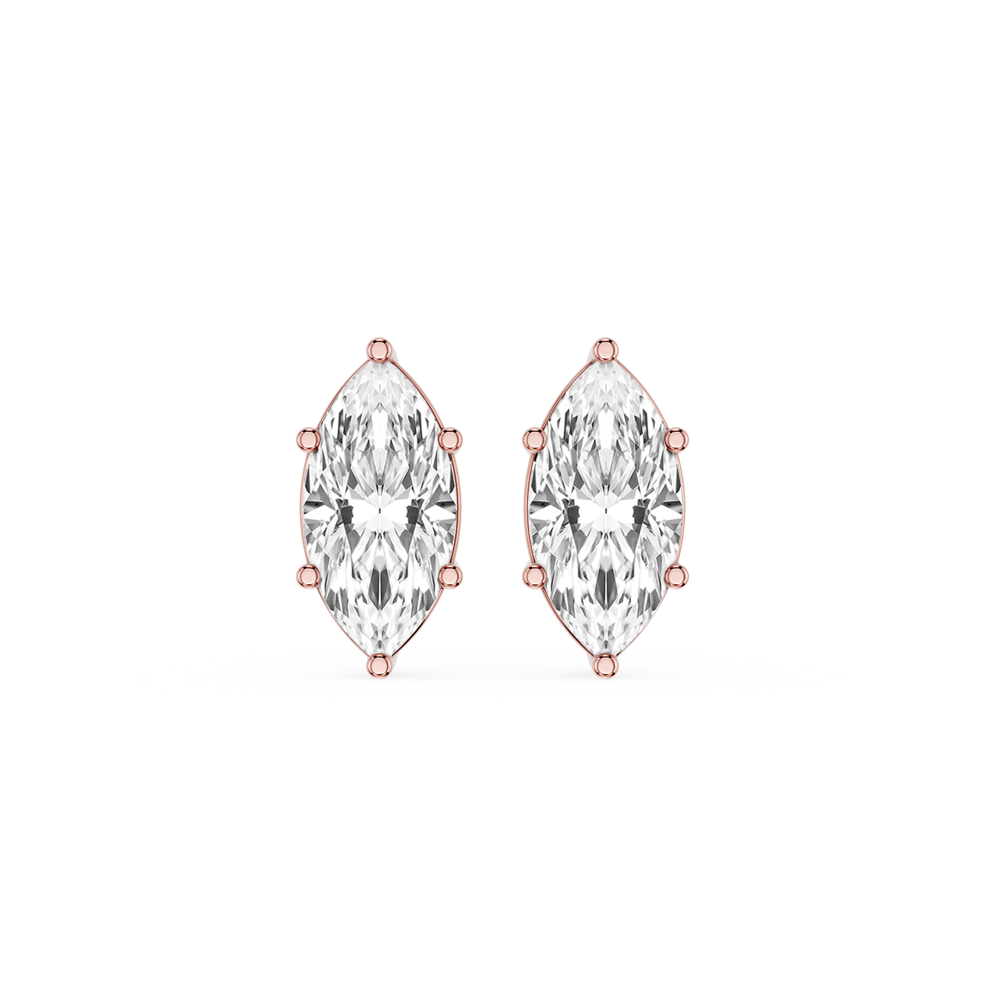 Marquise Cut Lab Grown Diamond Stud Earrings