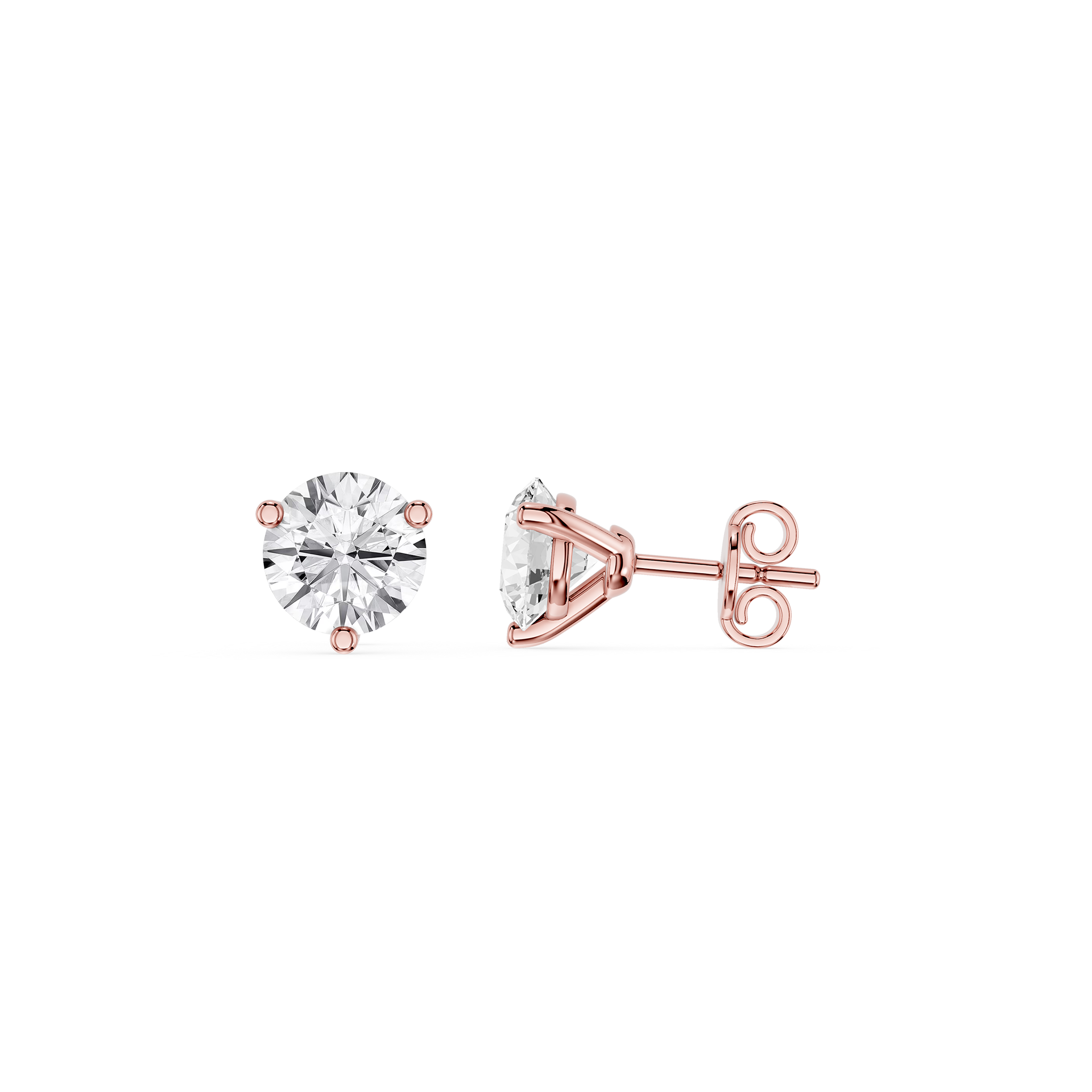 Round Lab Grown Diamond Martini Stud Earrings
