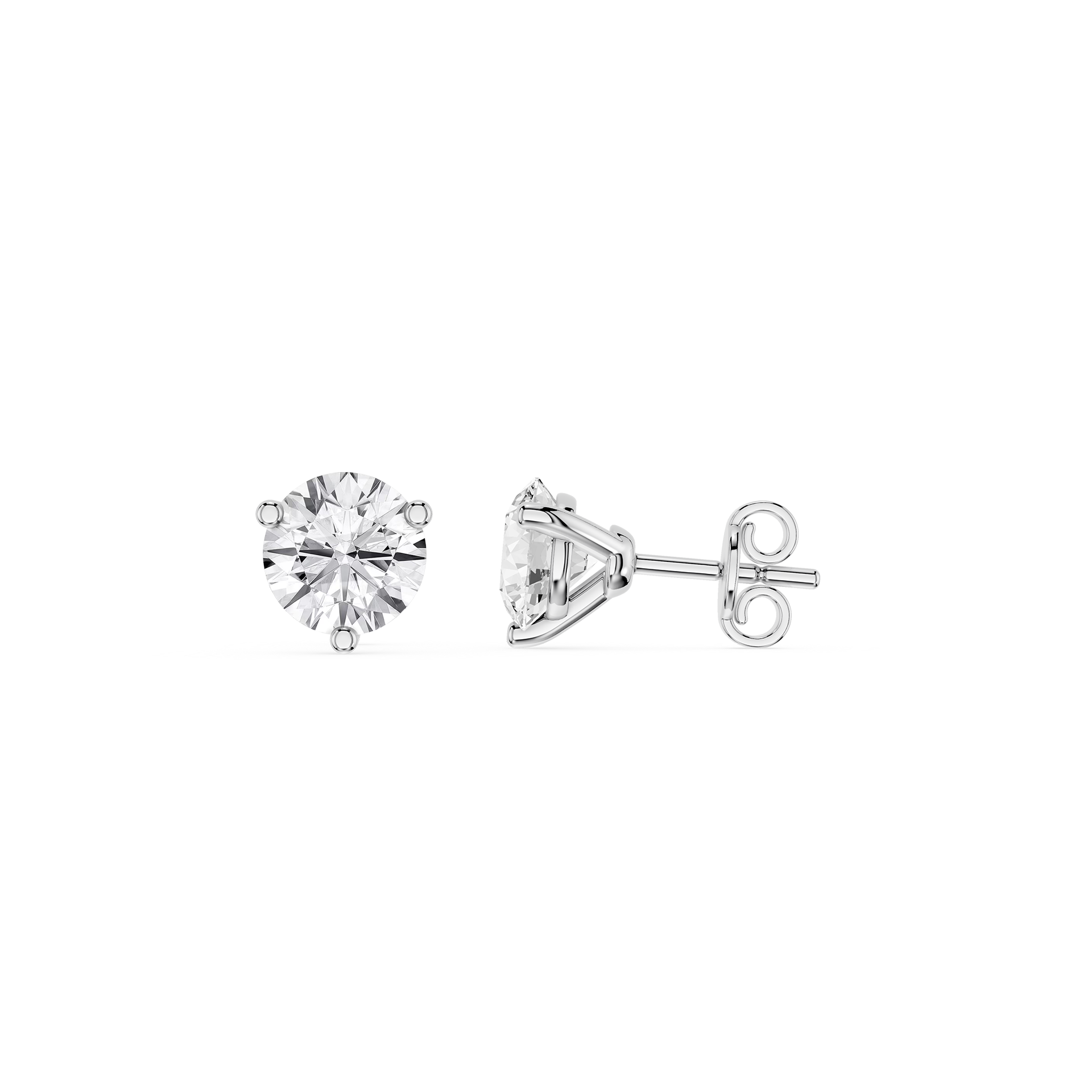 Round Lab Grown Diamond Martini Stud Earrings