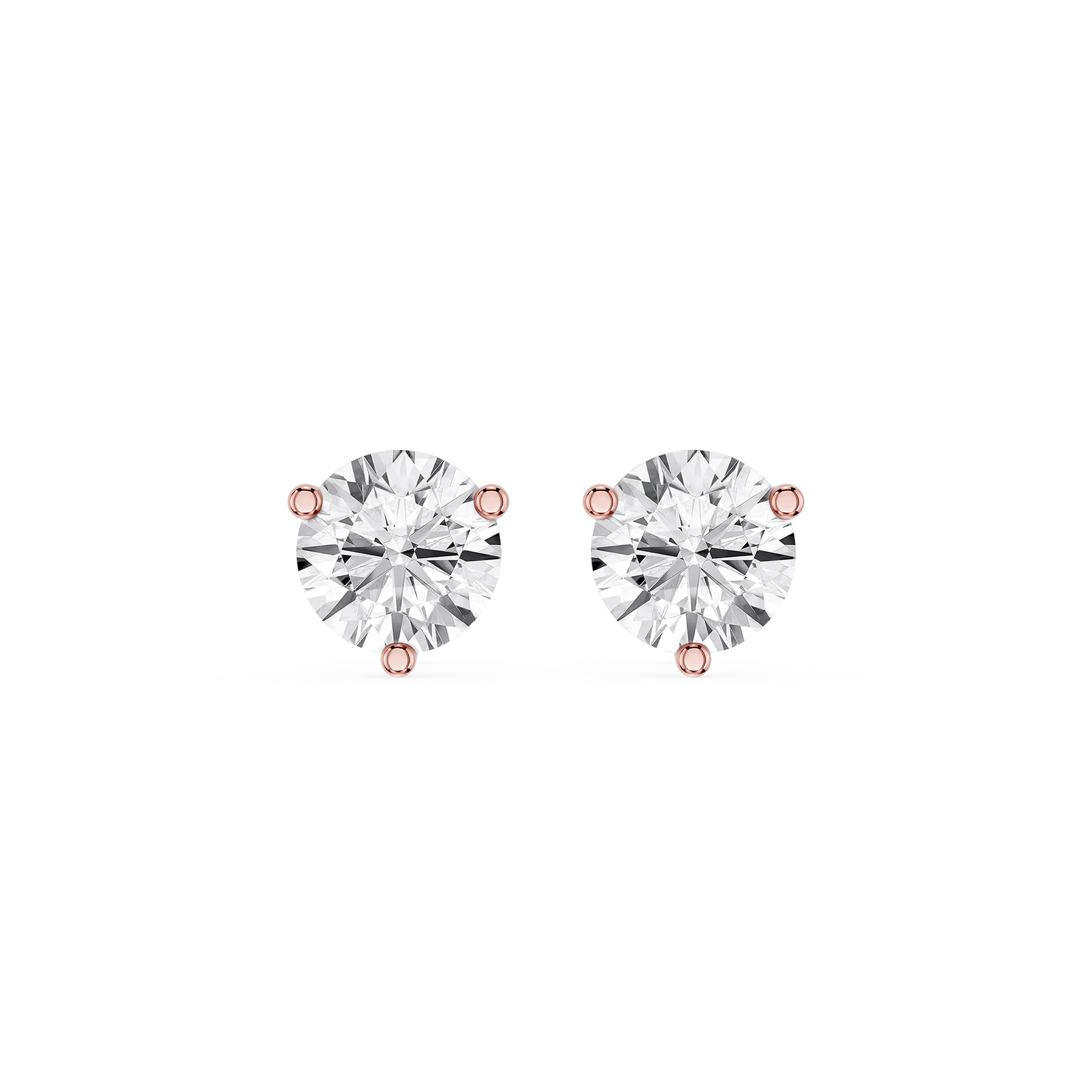 Round Lab Grown Diamond Martini Stud Earrings