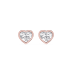 Heart Cut Lab Grown Diamond Bezel Stud Earrings