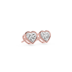 Heart Cut Lab Grown Diamond Bezel Stud Earrings