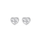 Heart Cut Lab Grown Diamond Bezel Stud Earrings