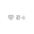 Heart Cut Lab Grown Diamond Bezel Stud Earrings