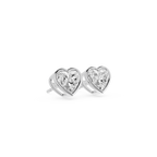 Heart Cut Lab Grown Diamond Bezel Stud Earrings