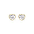 Heart Cut Lab Grown Diamond Bezel Stud Earrings