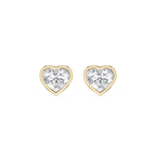 Heart Cut Lab Grown Diamond Bezel Stud Earrings