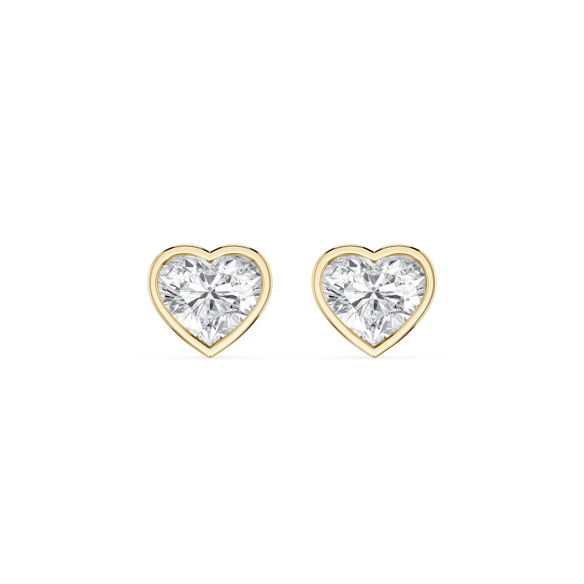 Heart Cut Lab Grown Diamond Bezel Stud Earrings