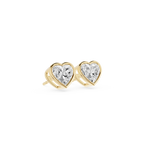 Heart Cut Lab Grown Diamond Bezel Stud Earrings