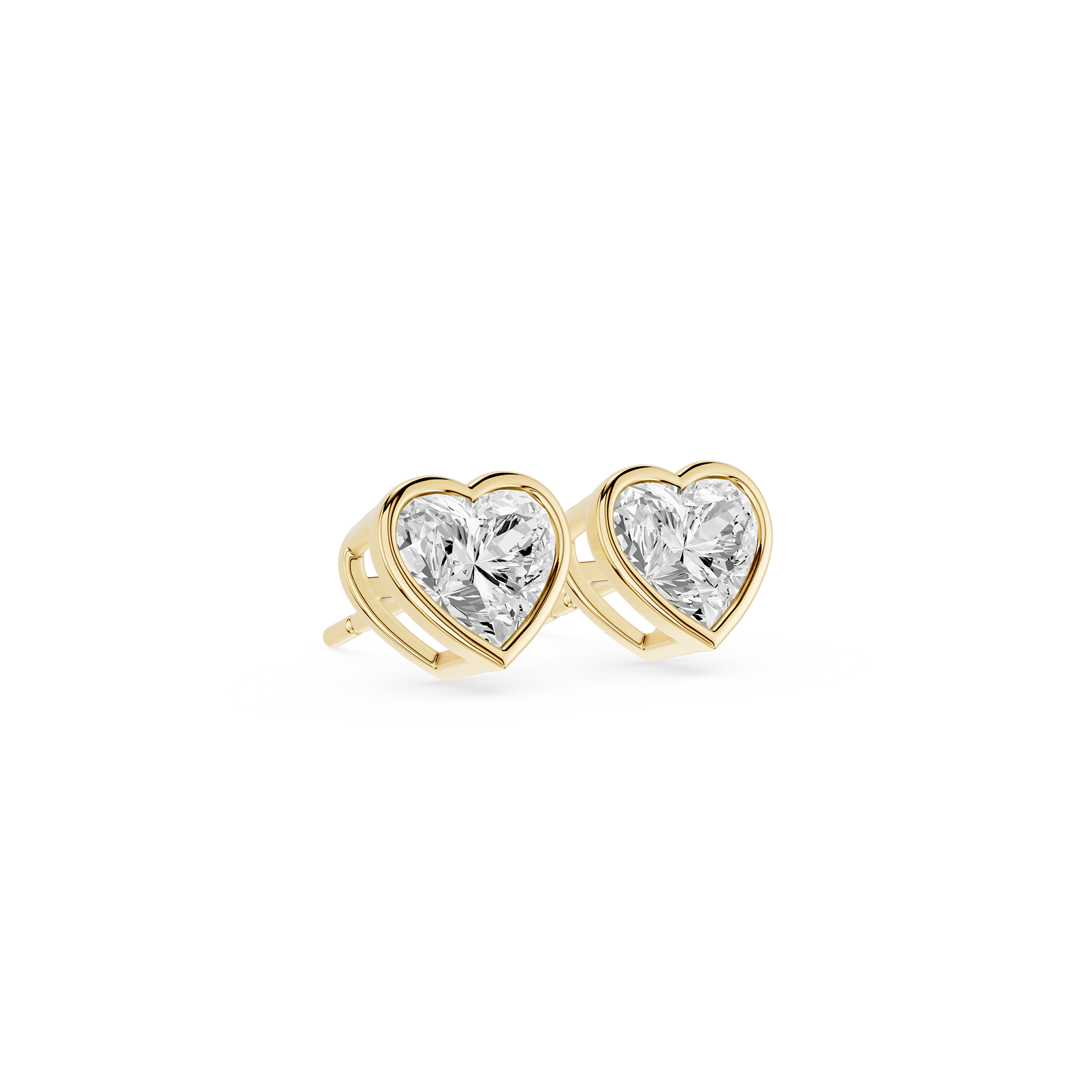 Heart Cut Lab Grown Diamond Bezel Stud Earrings
