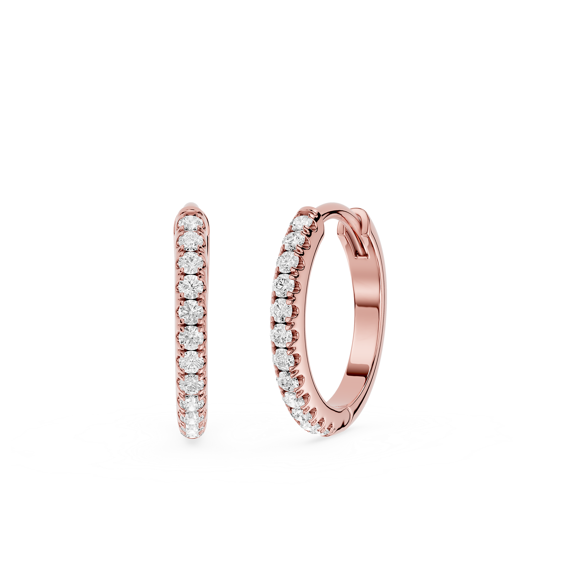 Round Lab Grown Diamond Inside Out Hoop Earrings
