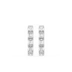 Emerald Cut Lab Grown Diamond Hoop Earrings