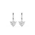 Heart Shape Lab Grown Diamond Drop Hoop Earrings